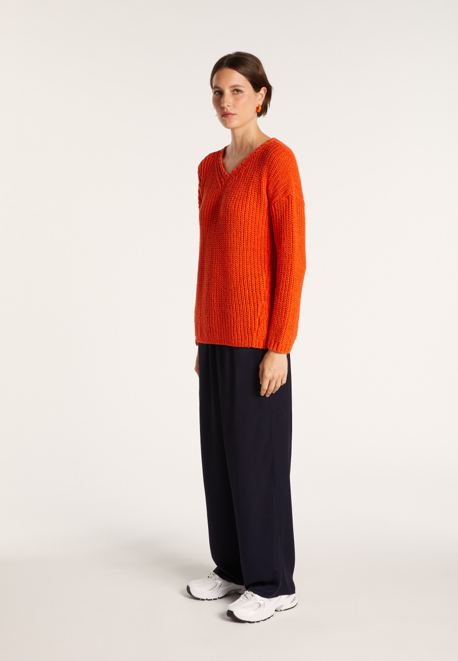 Ribbed knit V-neck sweater - Bulle