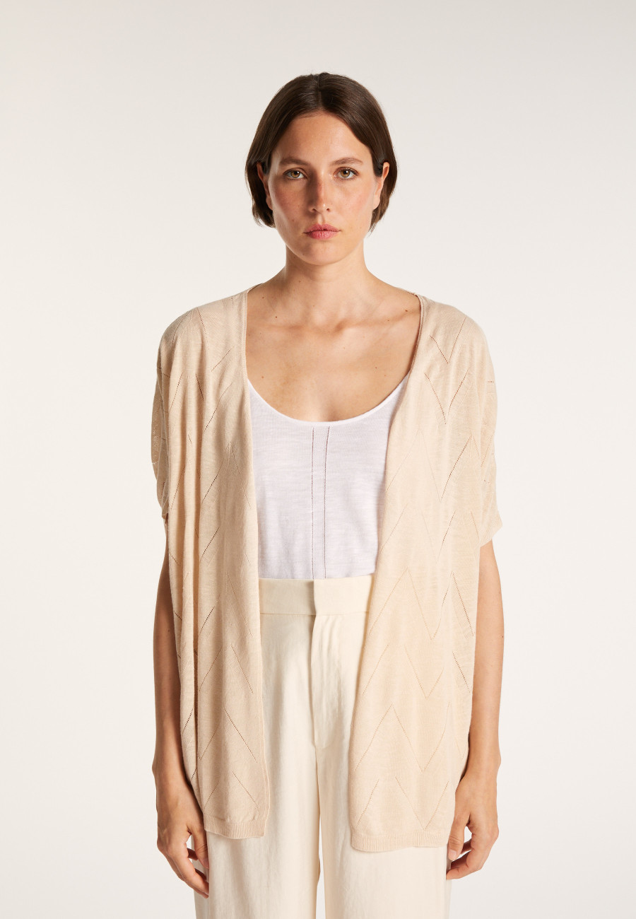 Long flamed linen cardigan - Cid
