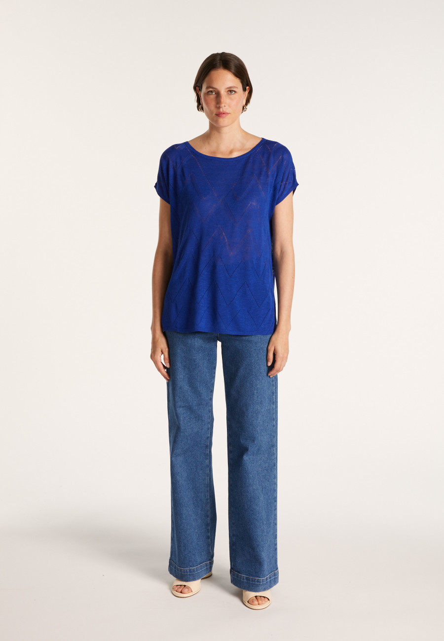 Long T-shirt en lin flammé - Colinna