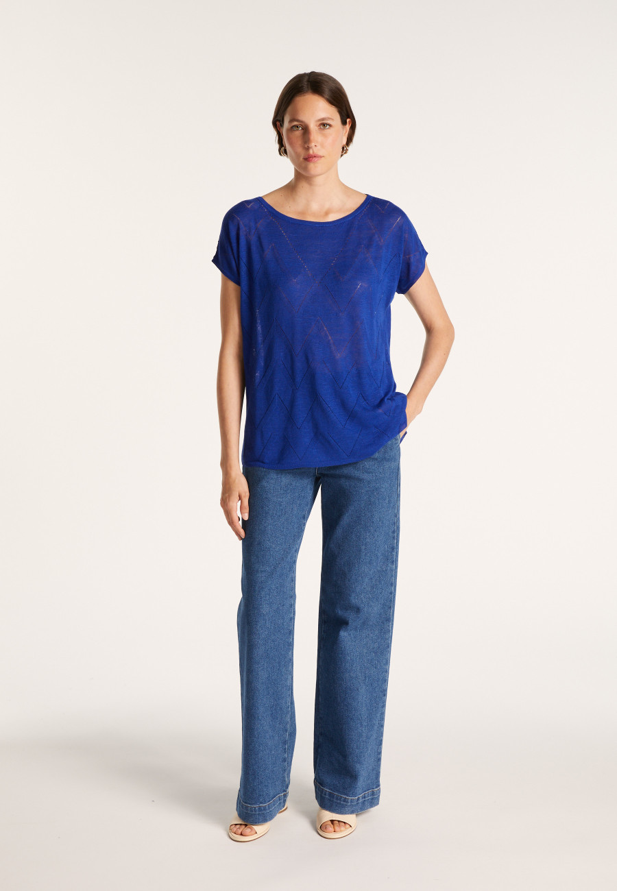 Long T-shirt en lin flammé - Colinna