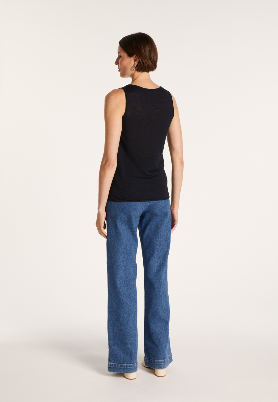 Flamed linen tank top - Boréal