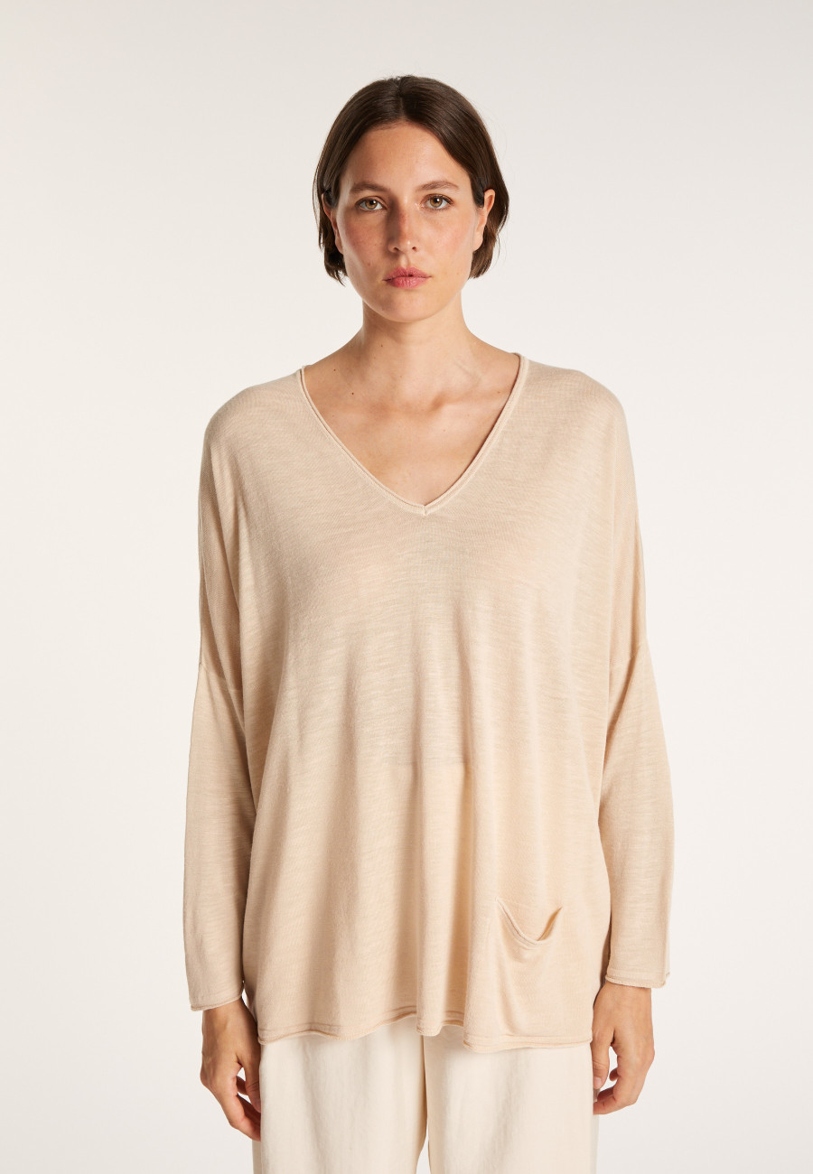 Camiseta folgada de linho com estampa slub - Balou