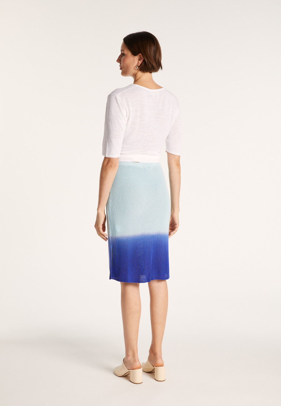 Linen viscose straight skirt - Coral