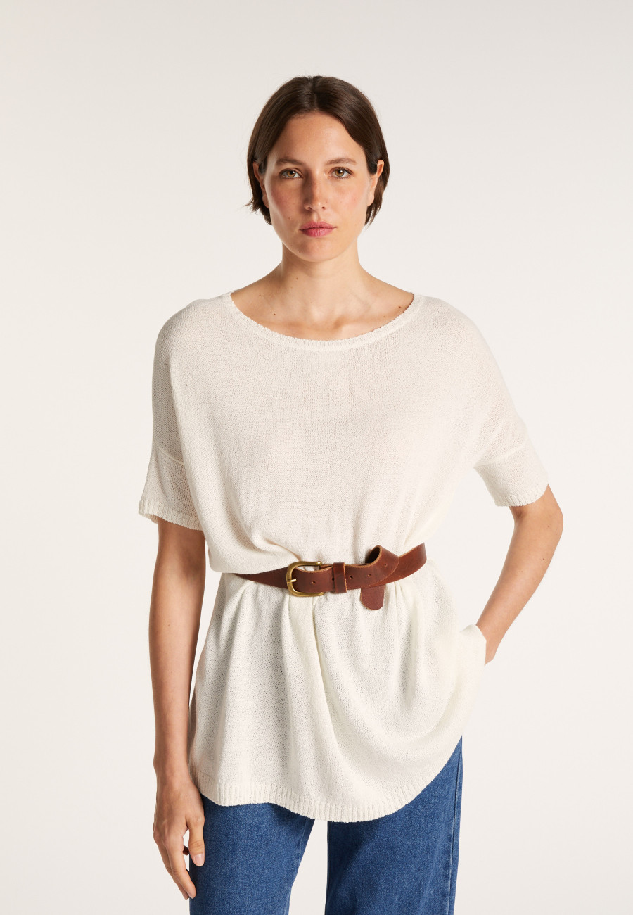 T-shirt col rond en viscose crepe - Bibiche