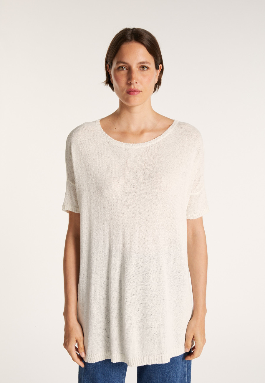 T-shirt col rond en viscose crepe - Bibiche