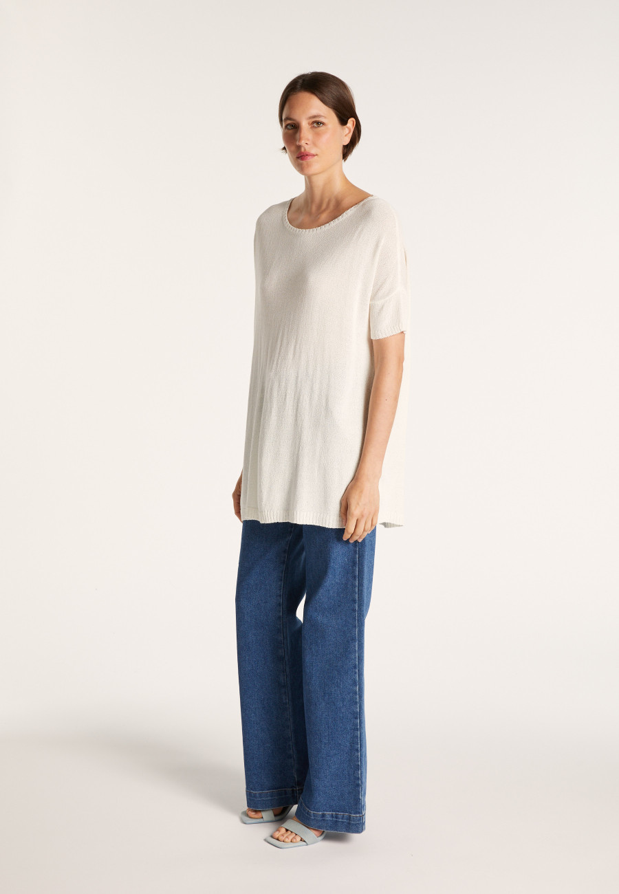 T-shirt col rond en viscose crepe - Bibiche