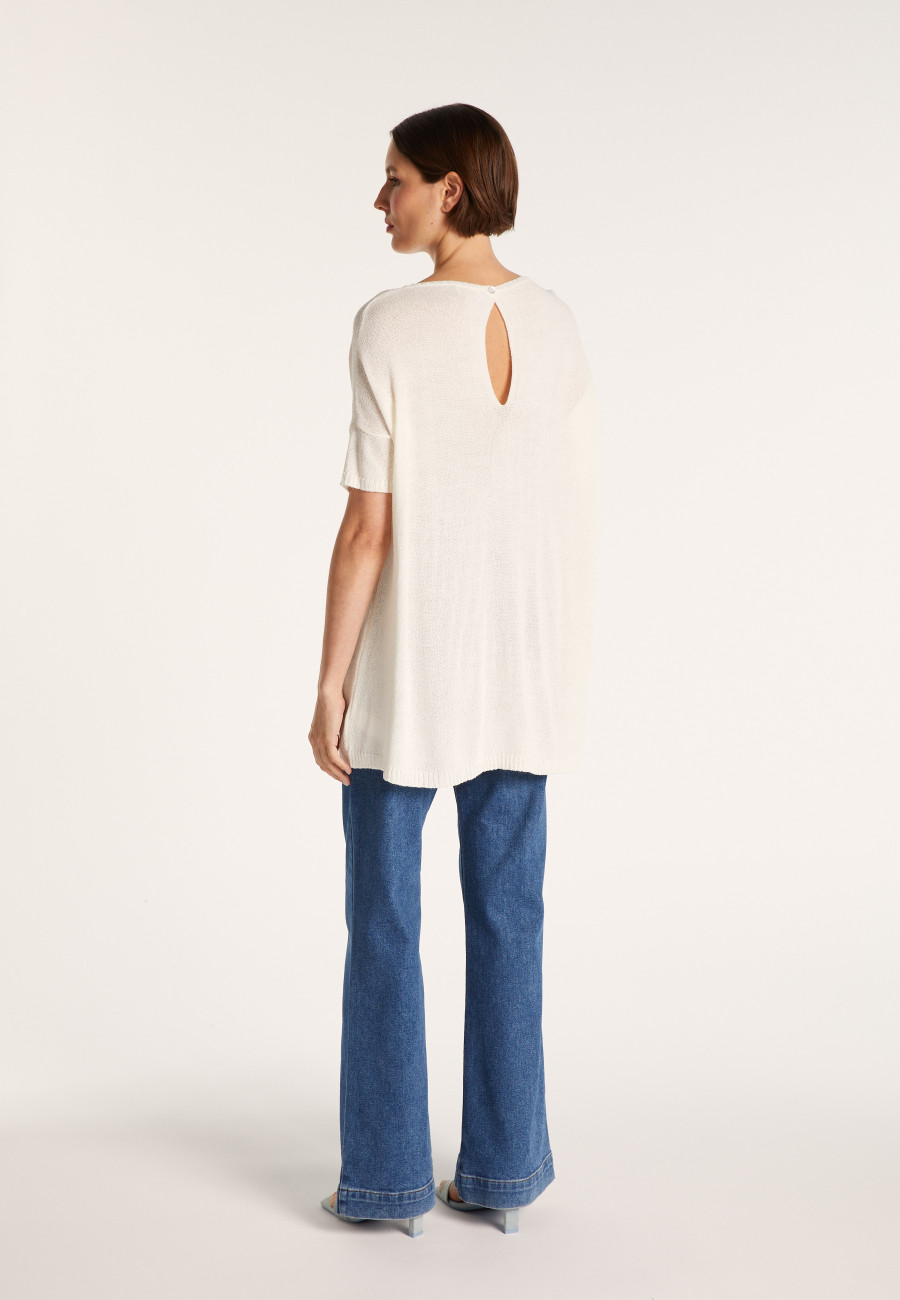 T-shirt col rond en viscose crepe - Bibiche