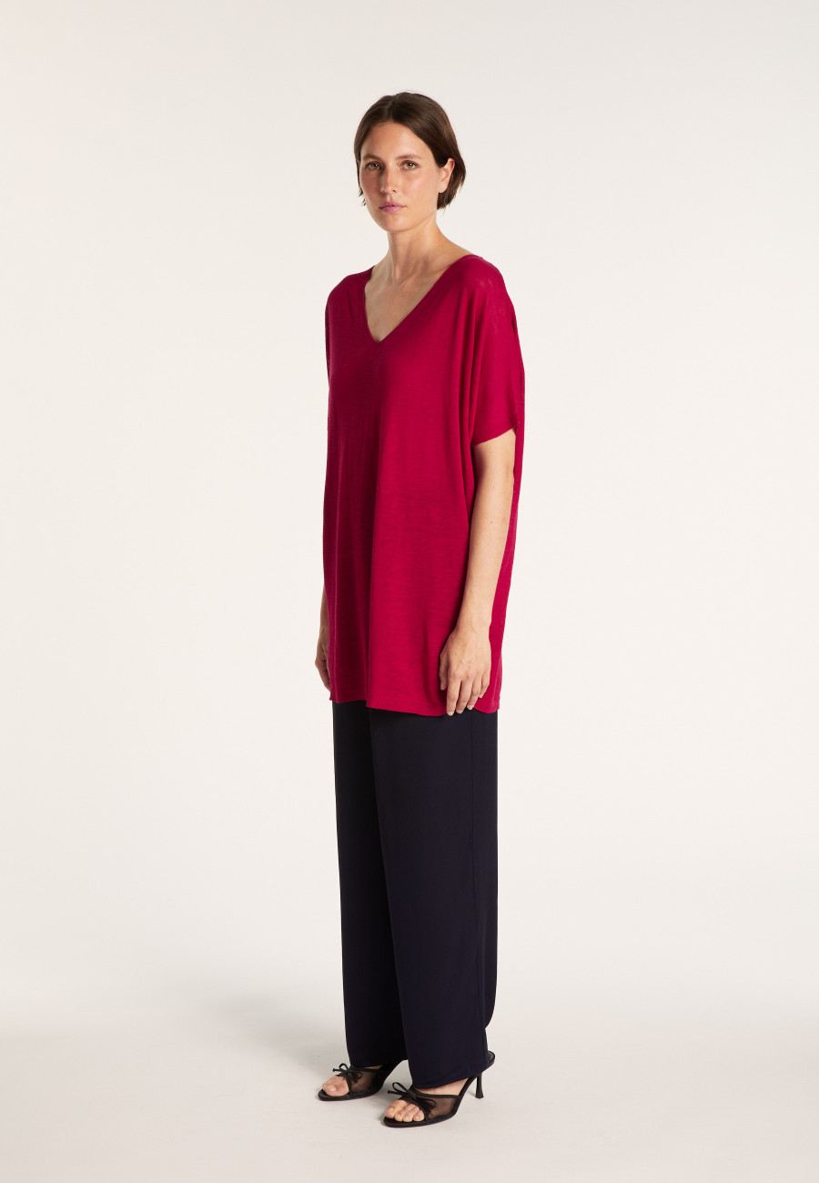 T-shirt long en lin flammé - Bil