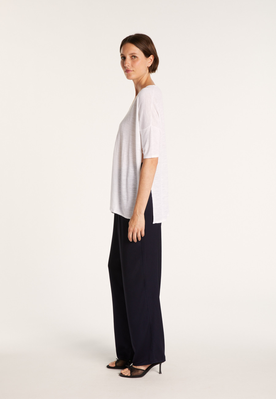 Oversized flamed linen T-shirt - Batalya