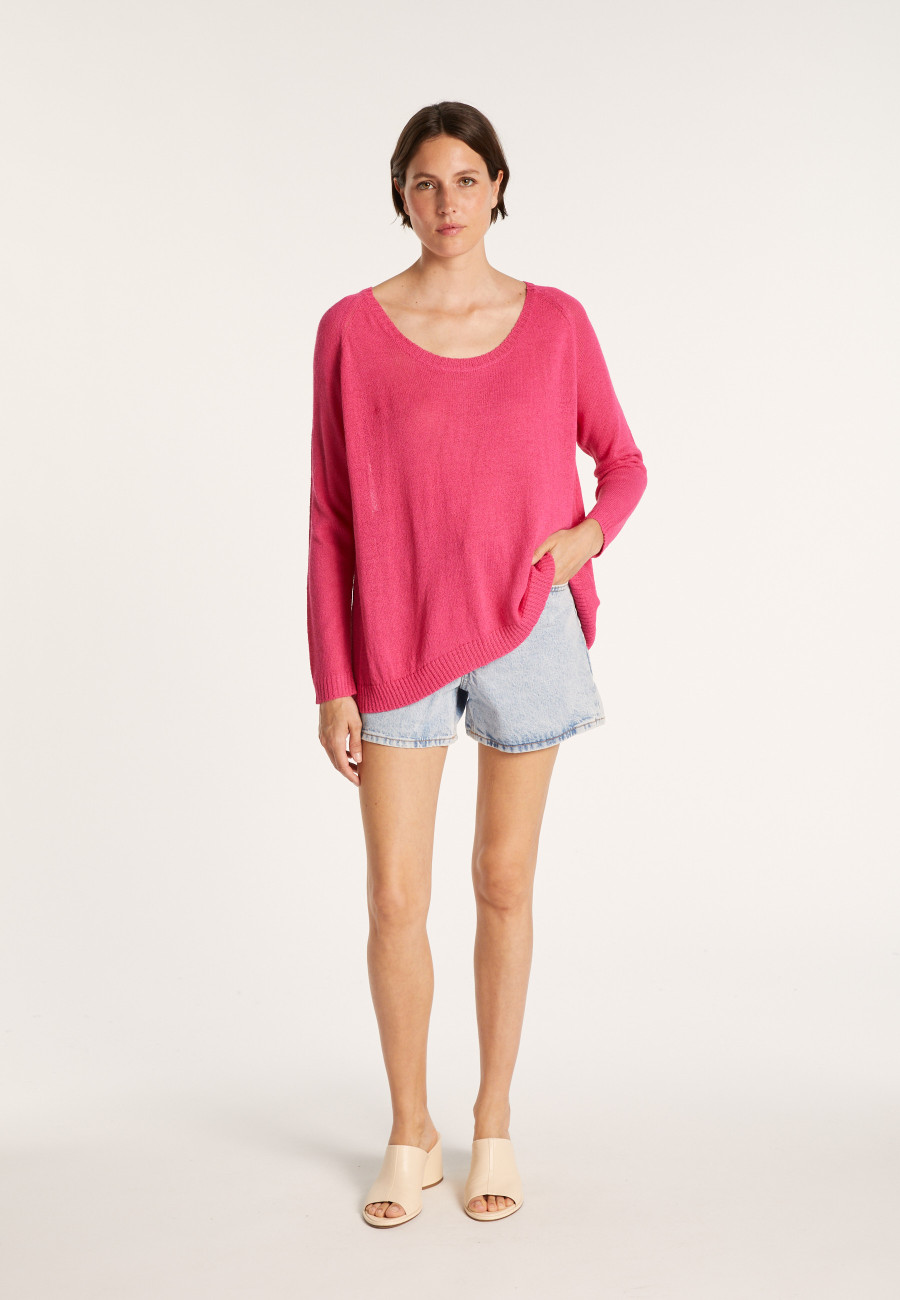 Large round-neck jersey sweater - Babouche