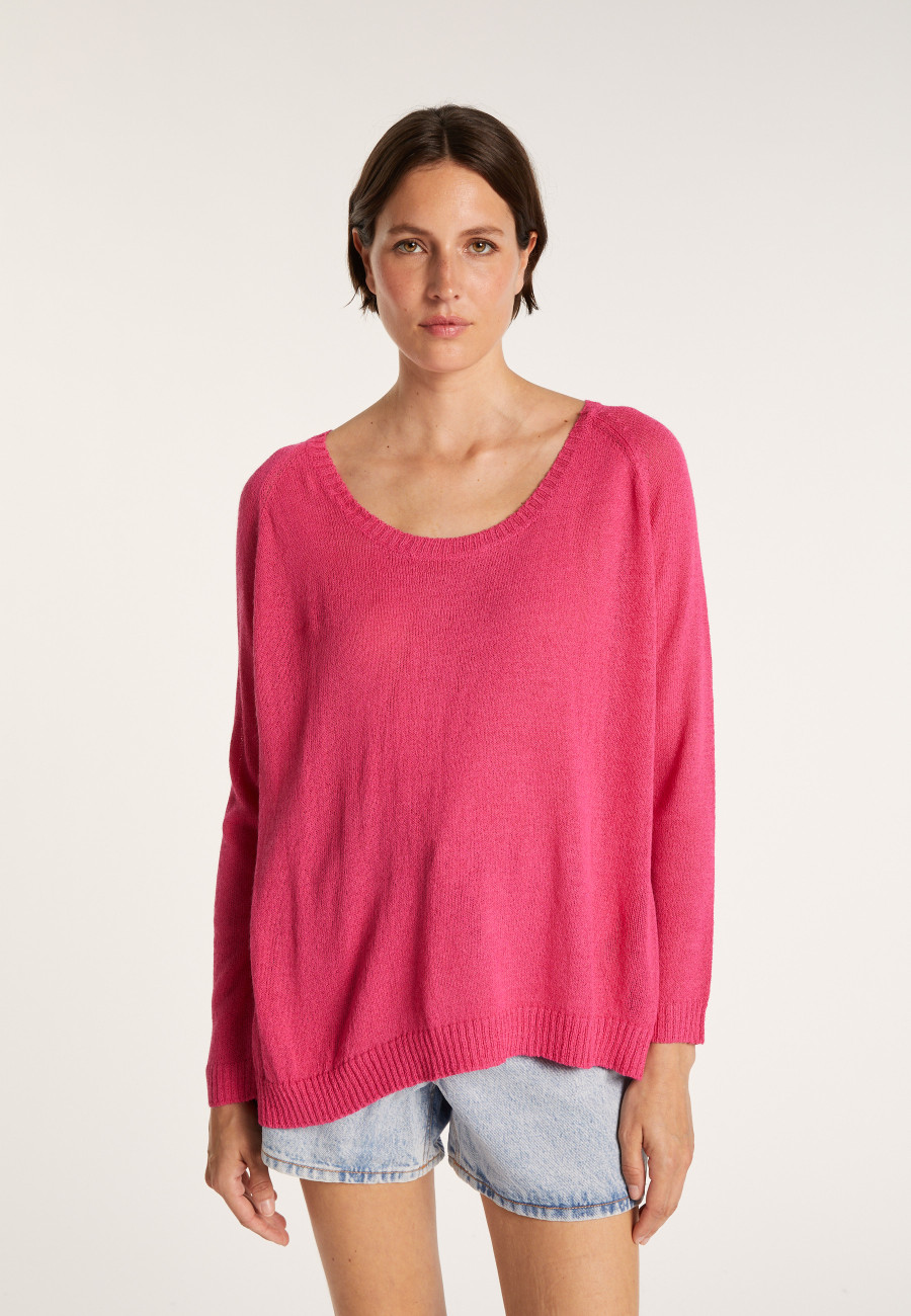 Large round-neck jersey sweater - Babouche