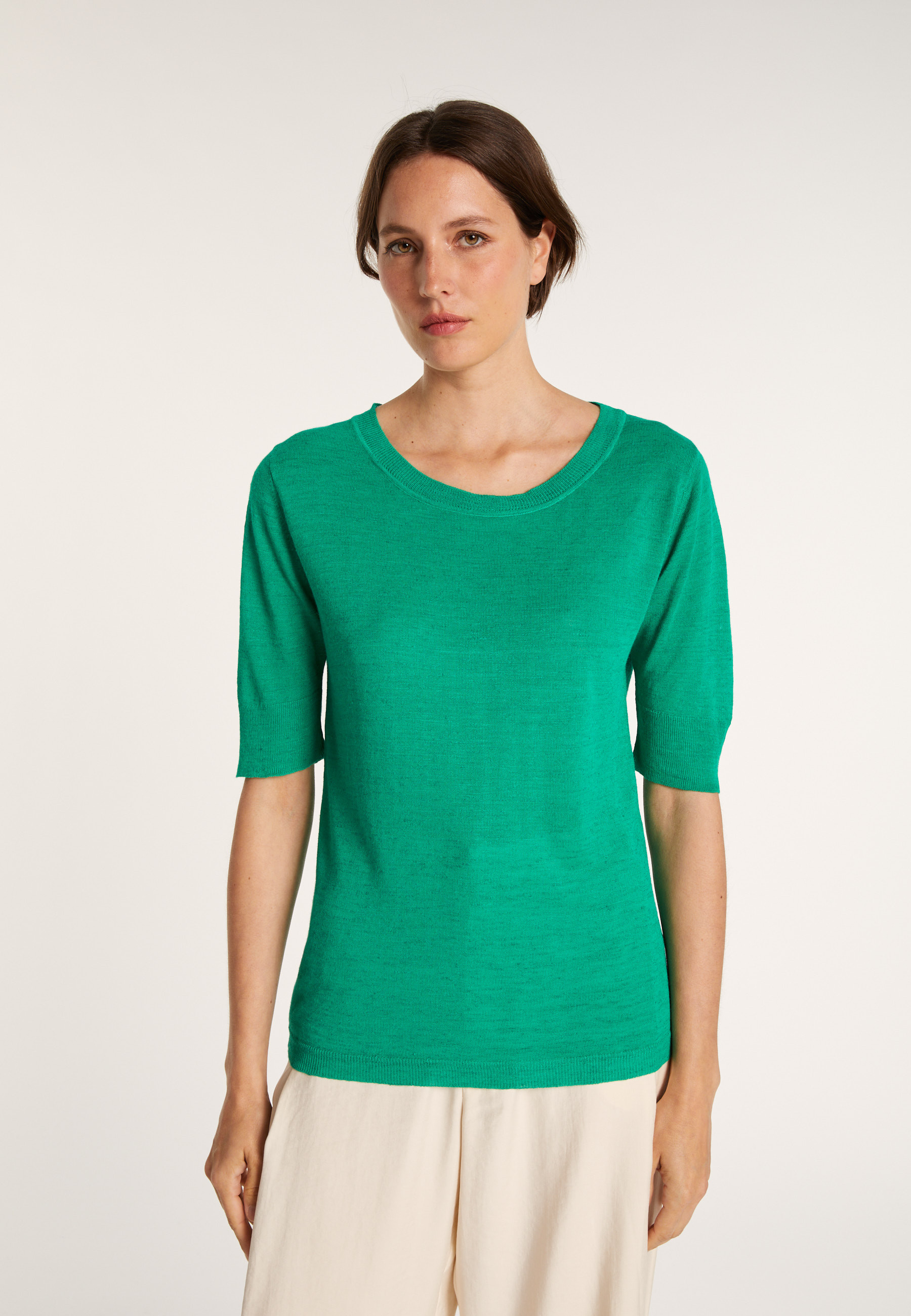 Round-neck slub linen T-shirt - Bonnie