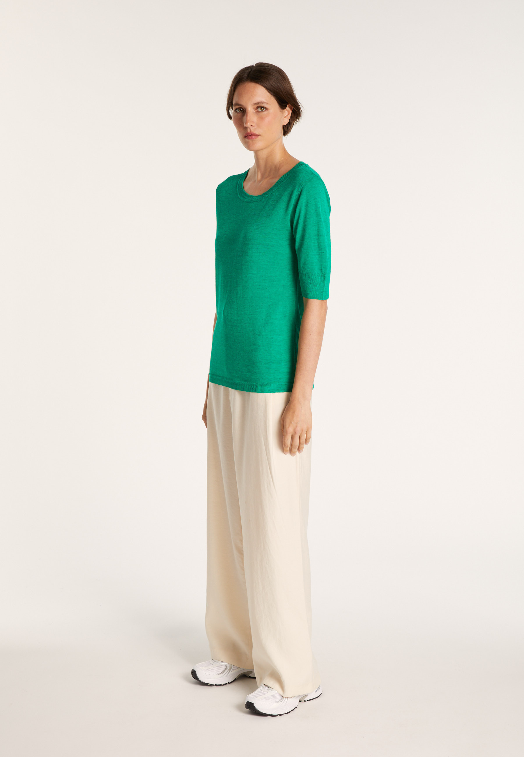 Round-neck slub linen T-shirt - Bonnie