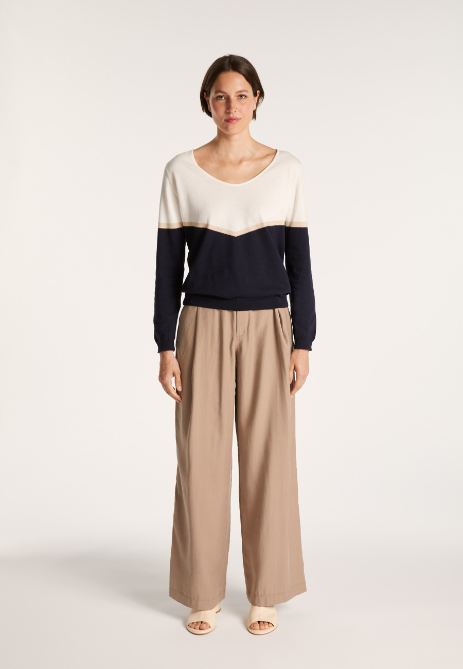 Tricolor cotton sweater - Audrey