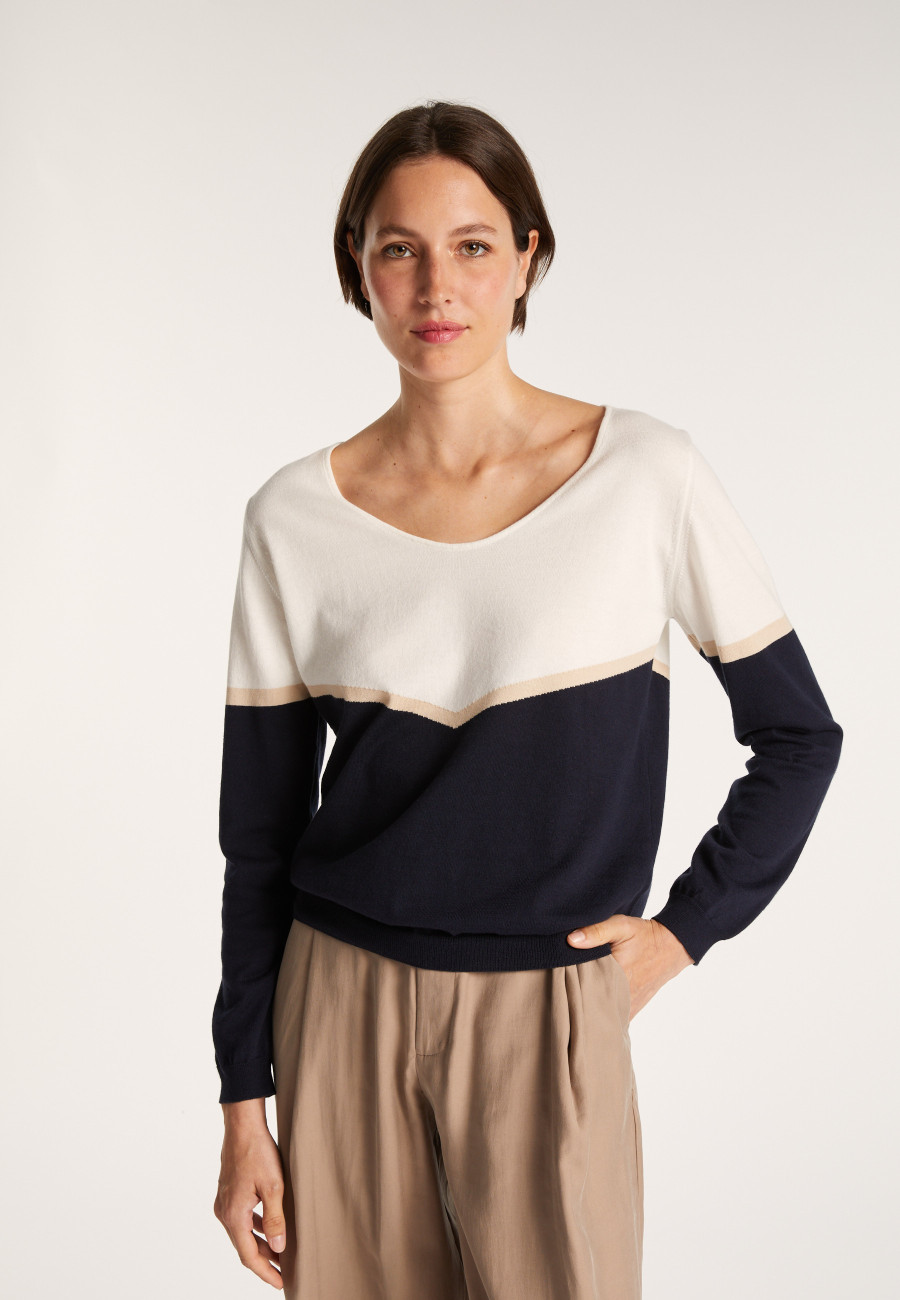 Pull coton tricolore - Audrey
