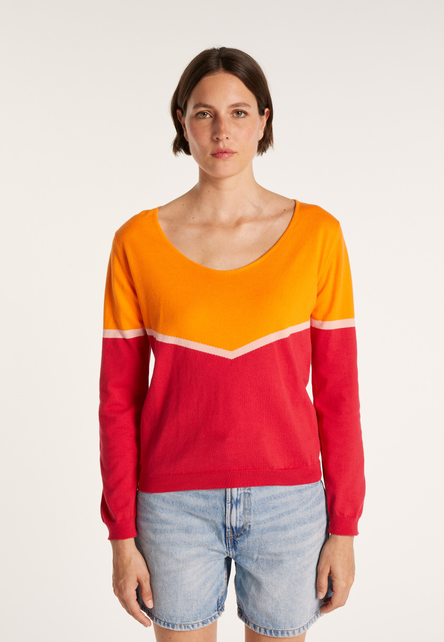 Pull coton tricolore - Audrey
