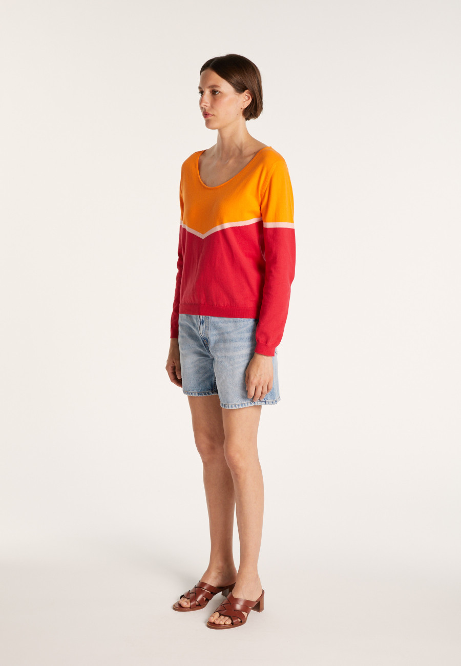 Pull coton tricolore - Audrey