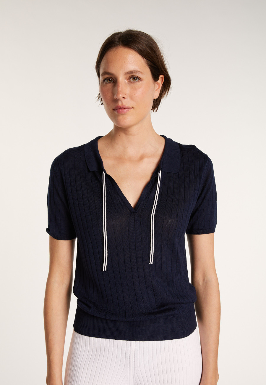 Pull col polo soie naturelle - Alya