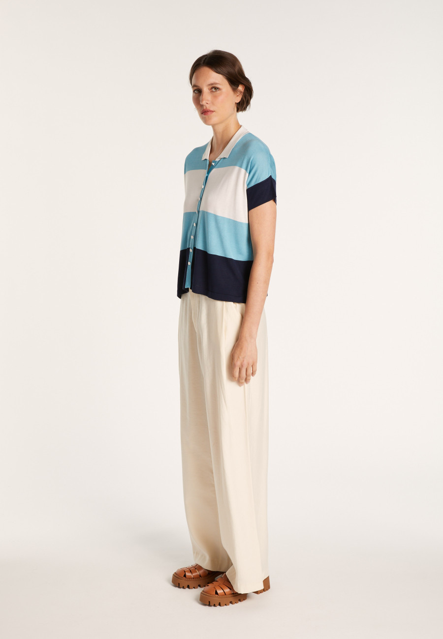 Blusa tricolor de seda natural - Alyzée