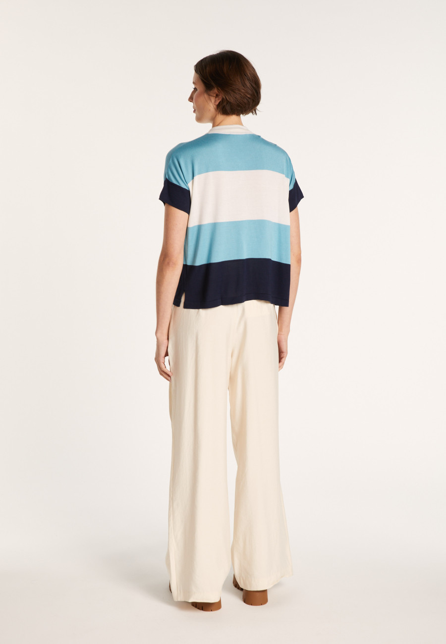 Blusa tricolor de seda natural - Alyzée