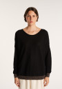 Pull col rond en cachemire lin - Ambre  6840- 05 Bleu Marine Noir