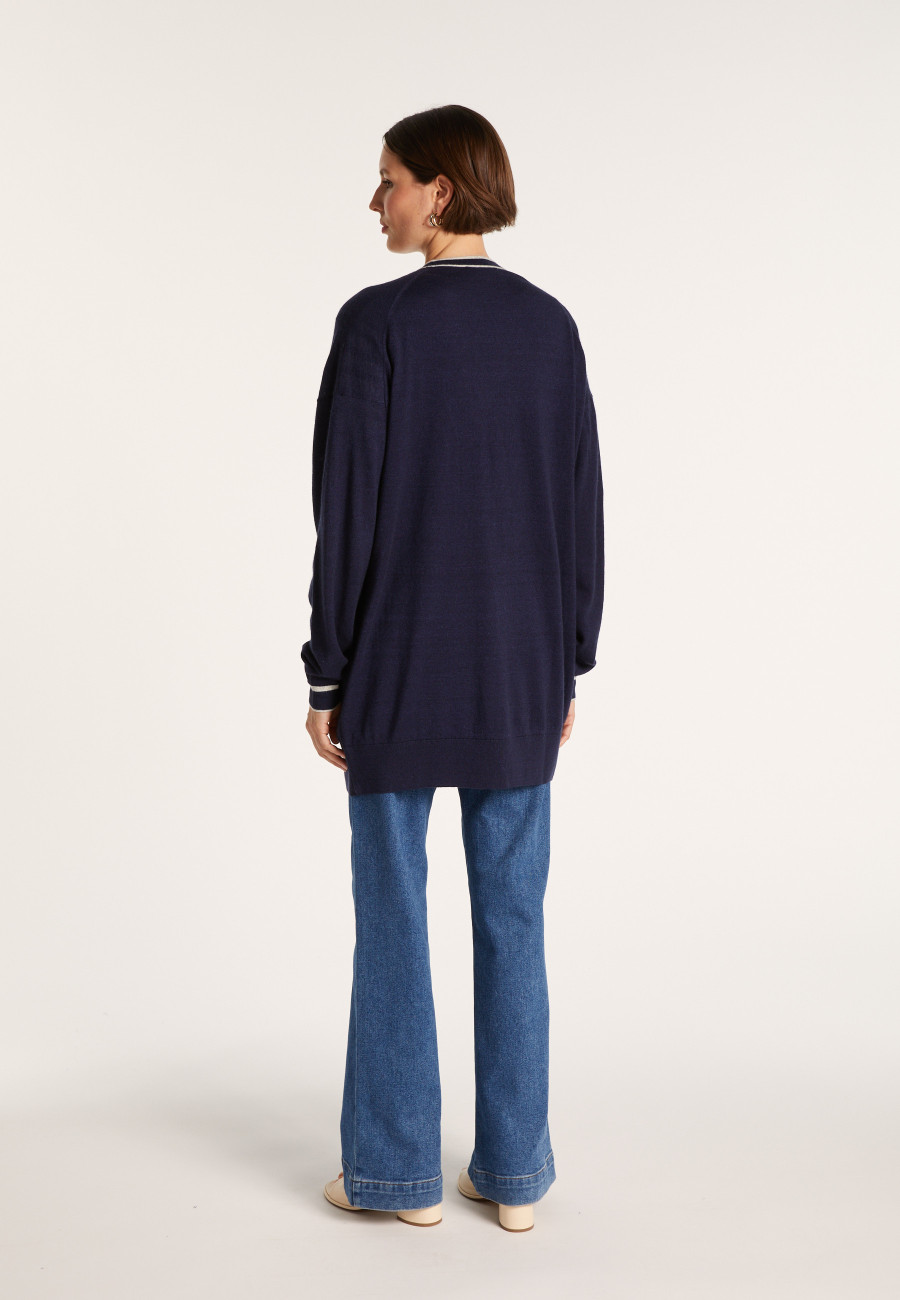 Long linen cashmere cardigan - Narcissa