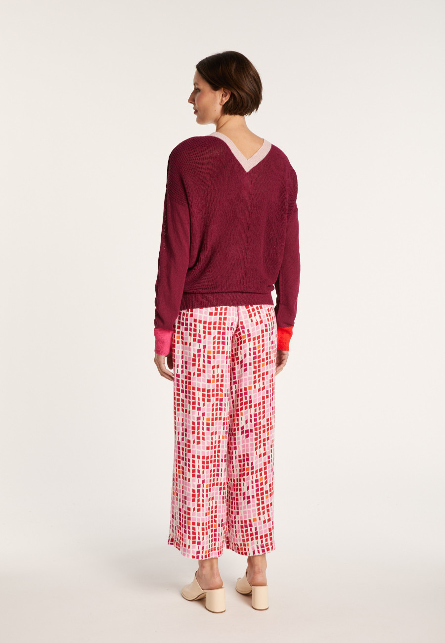 Loose V-neck sweater front and back - Naelie