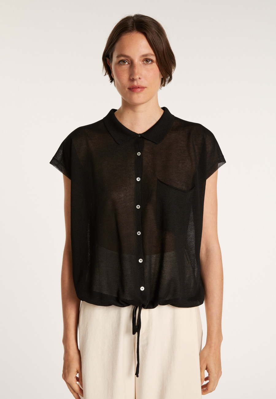 Iridescent effect short-sleeved shirt - Nathalia