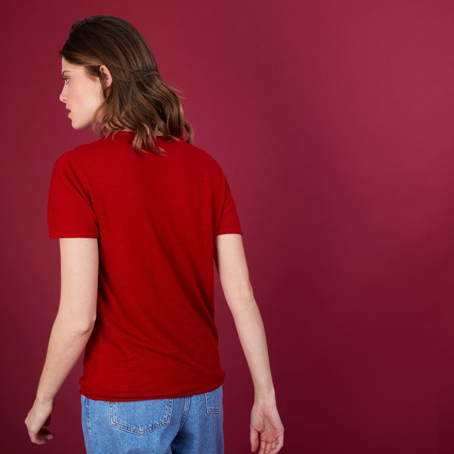 Flamed linen round neck T-shirt - Bang