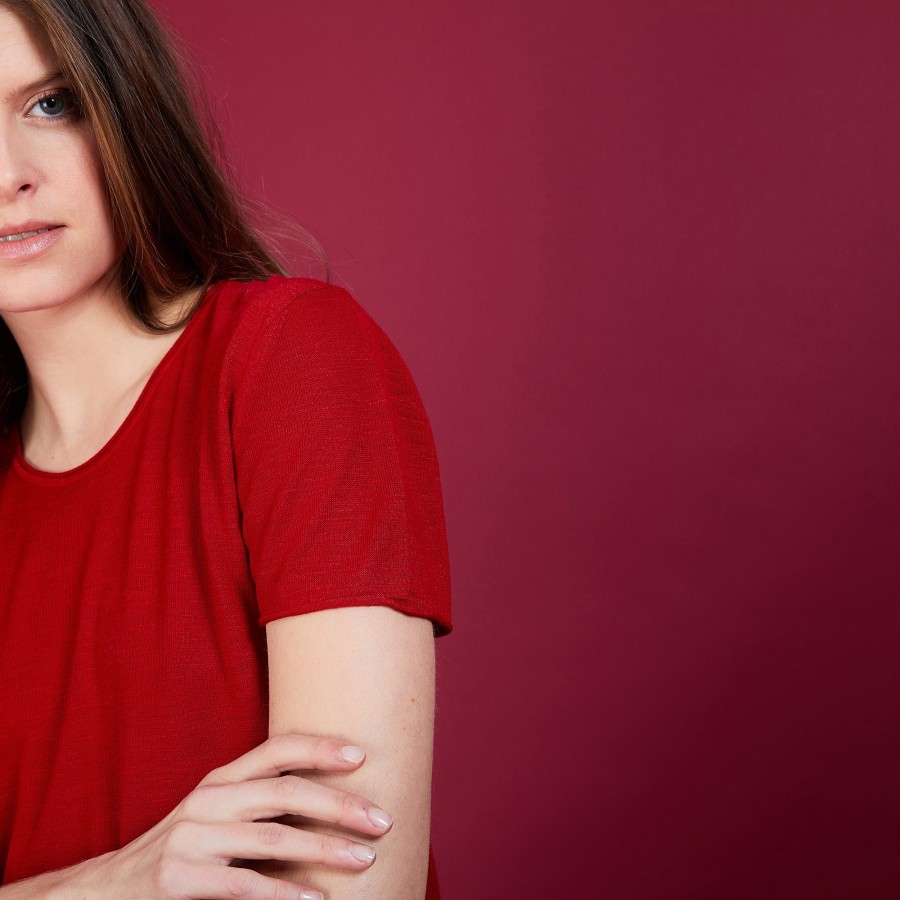 T-shirt col rond en lin flammé - Bang