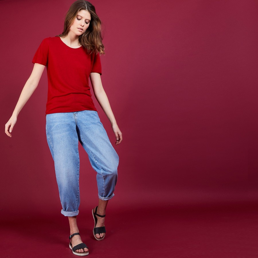 Flamed linen round neck T-shirt - Bang