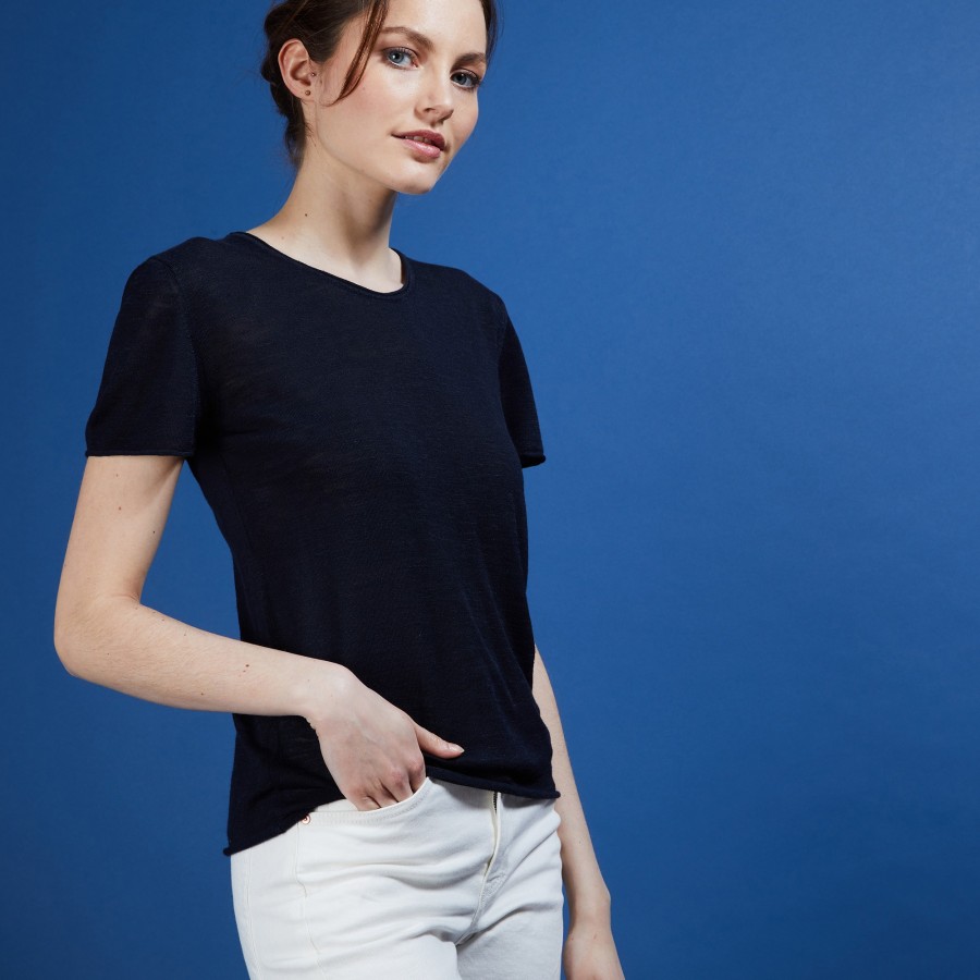 T-shirt col rond en lin flammé - Bang