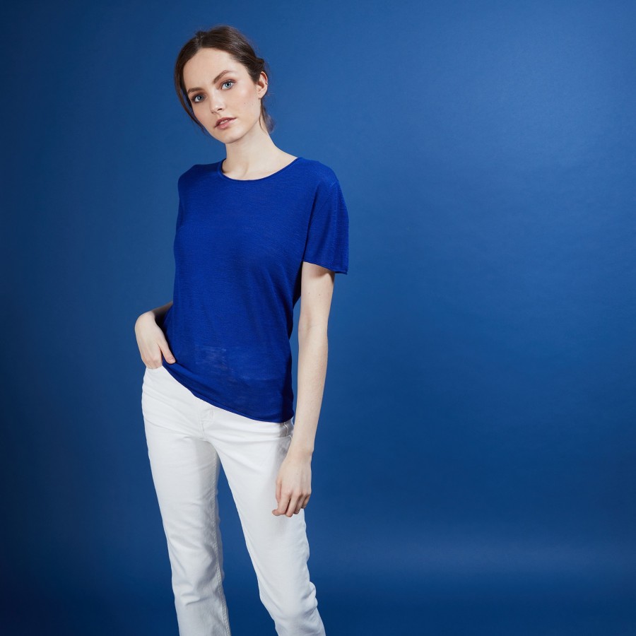 T-shirt col rond en lin flammé - Bang