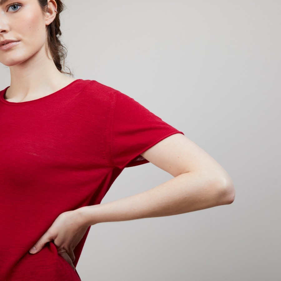 Flamed linen round neck T-shirt - Bang