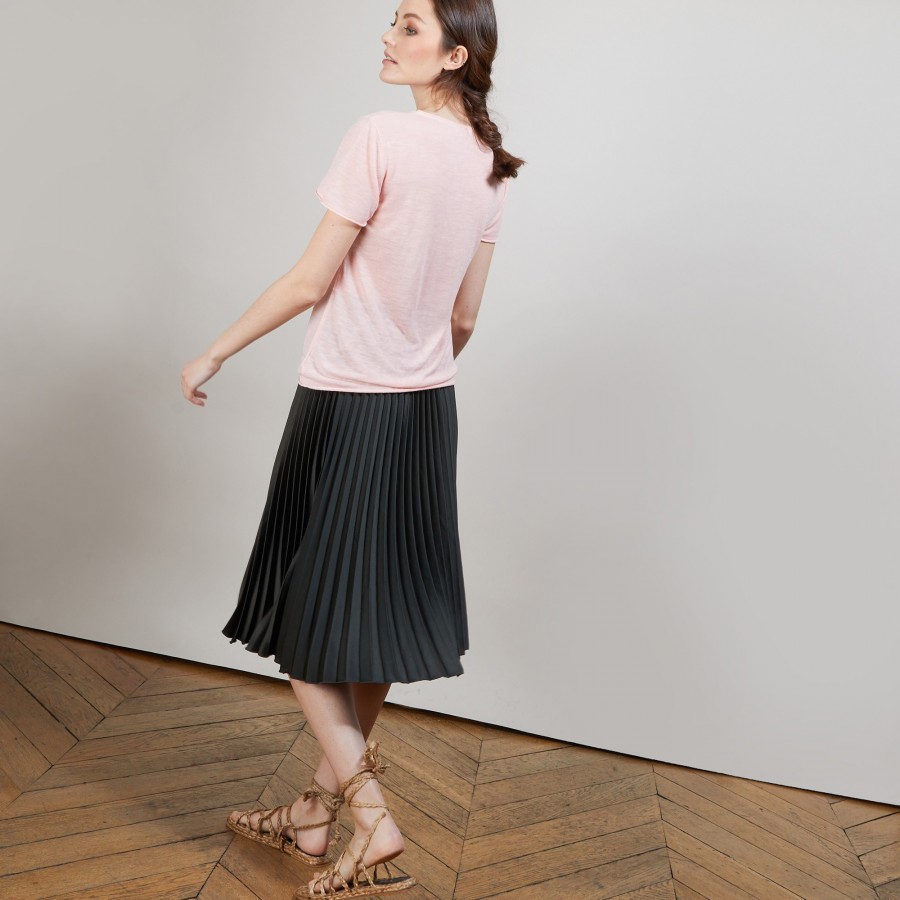 Flamed linen round neck T-shirt - Bang