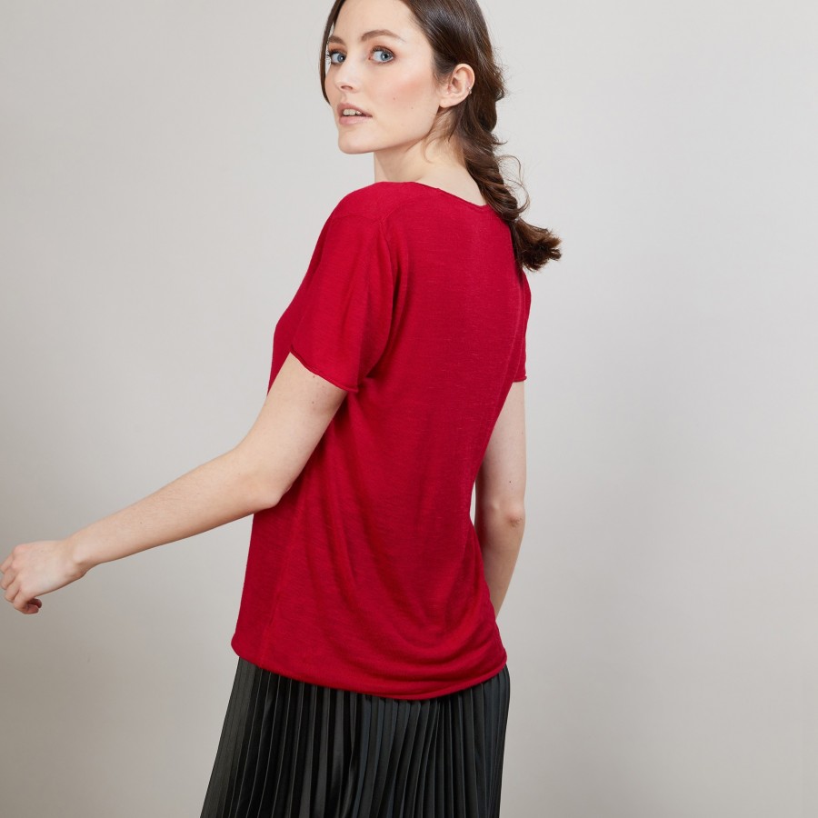 T-shirt col rond en lin flammé - Bang