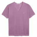 Tshirt col v manches courtes Fil Lumière Débora violet clair