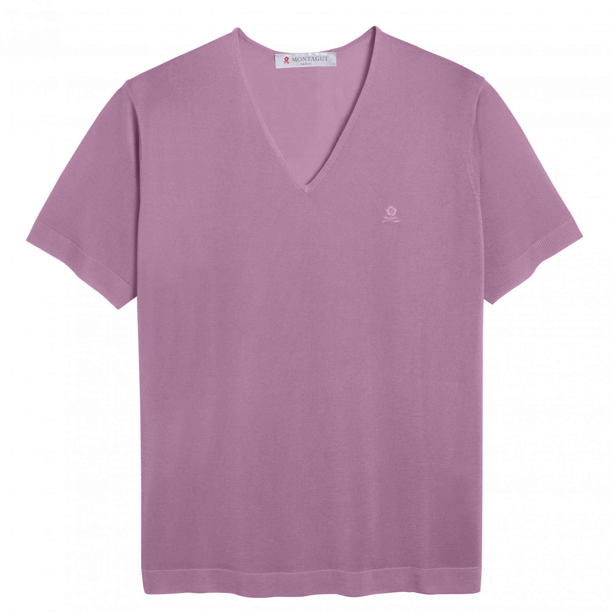 Tshirt col v manches courtes Fil Lumière Débora violet clair