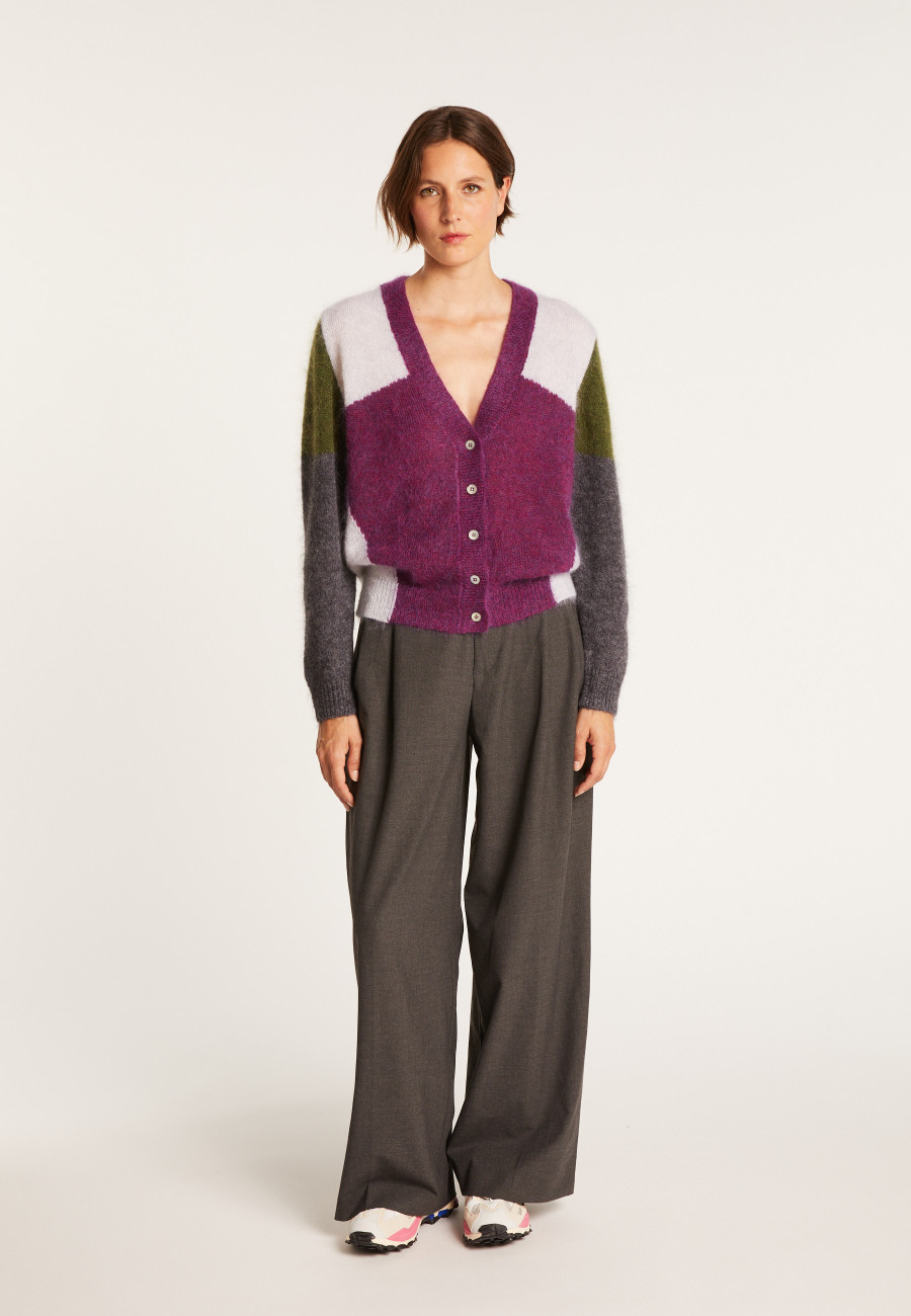 V-neck mohair cardigan - Floria