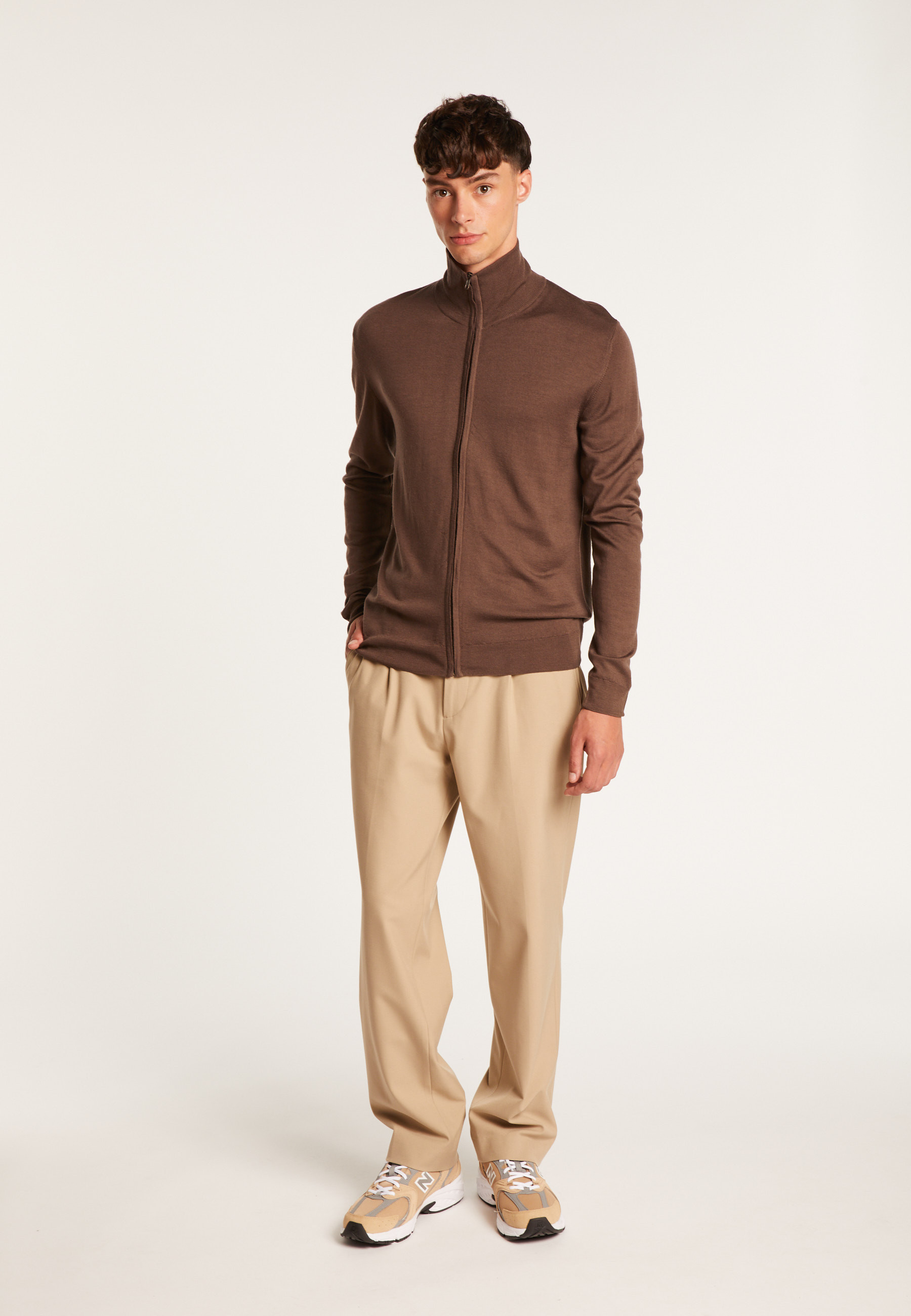 Gilet zippé en laine mérinos - Bastian 6640 Marine - 05 bleu marine