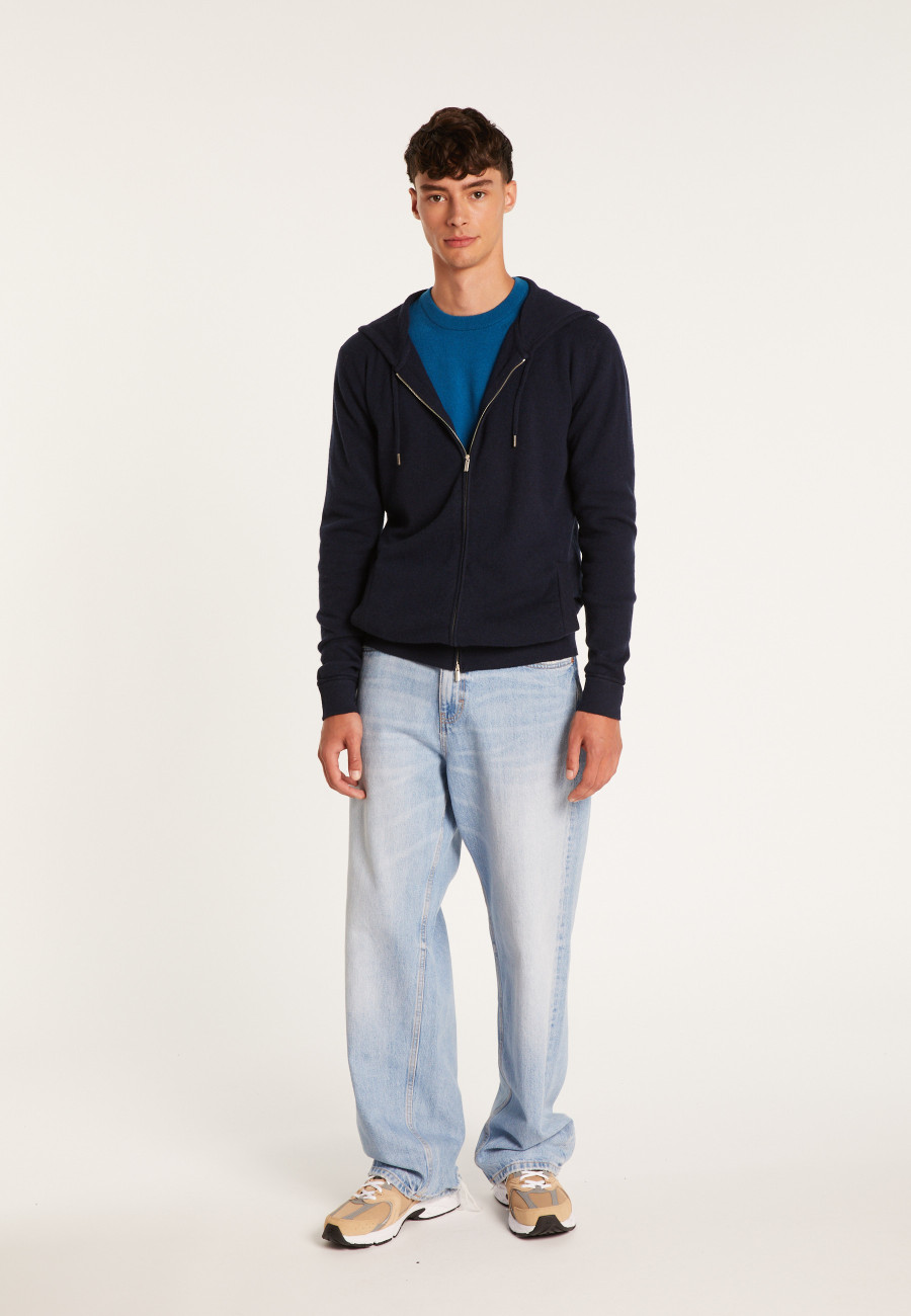 Zipped cashmere hooded jacket - Emilien