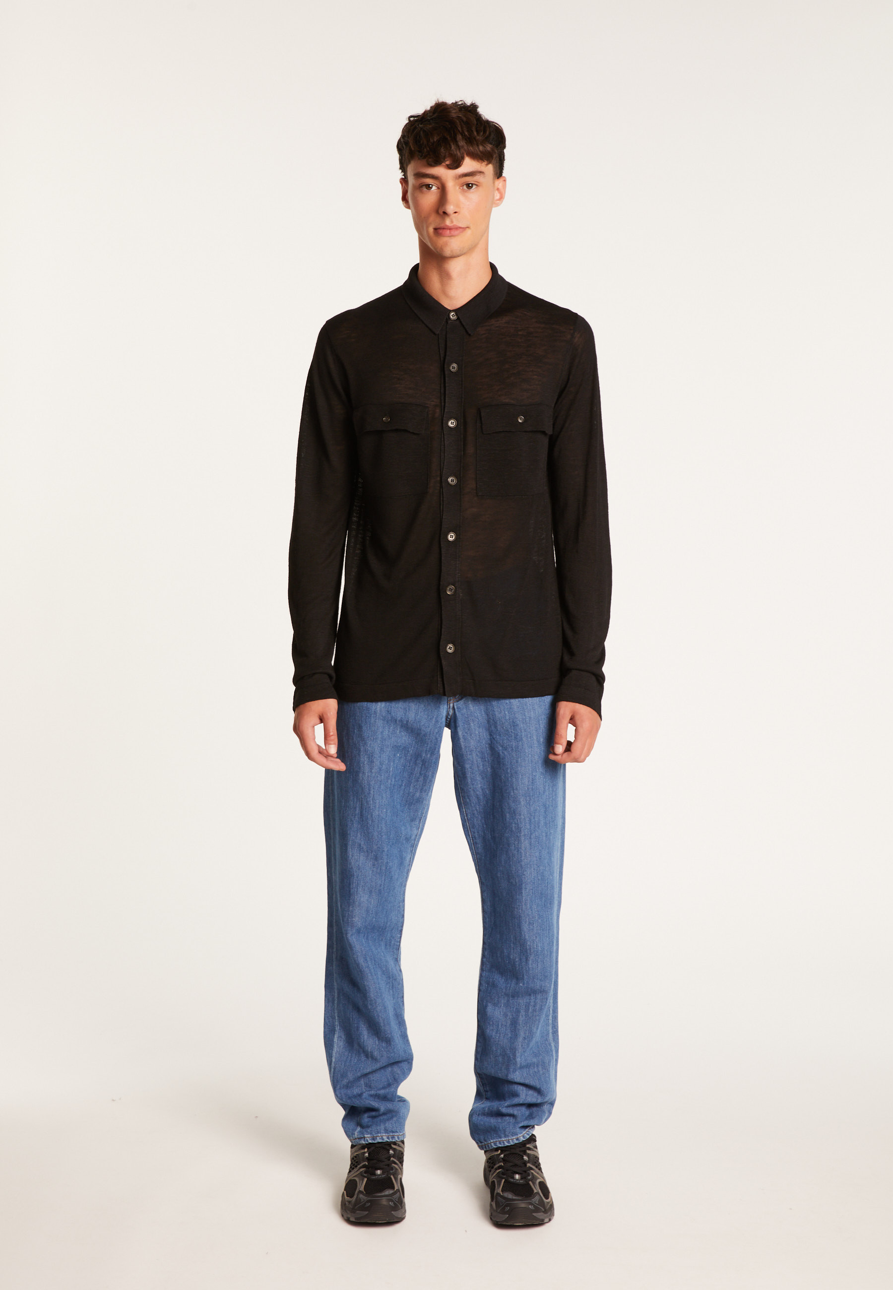 Chemise boutonnée en lin flammé - Randy 7650 kaki - 83 Kaki