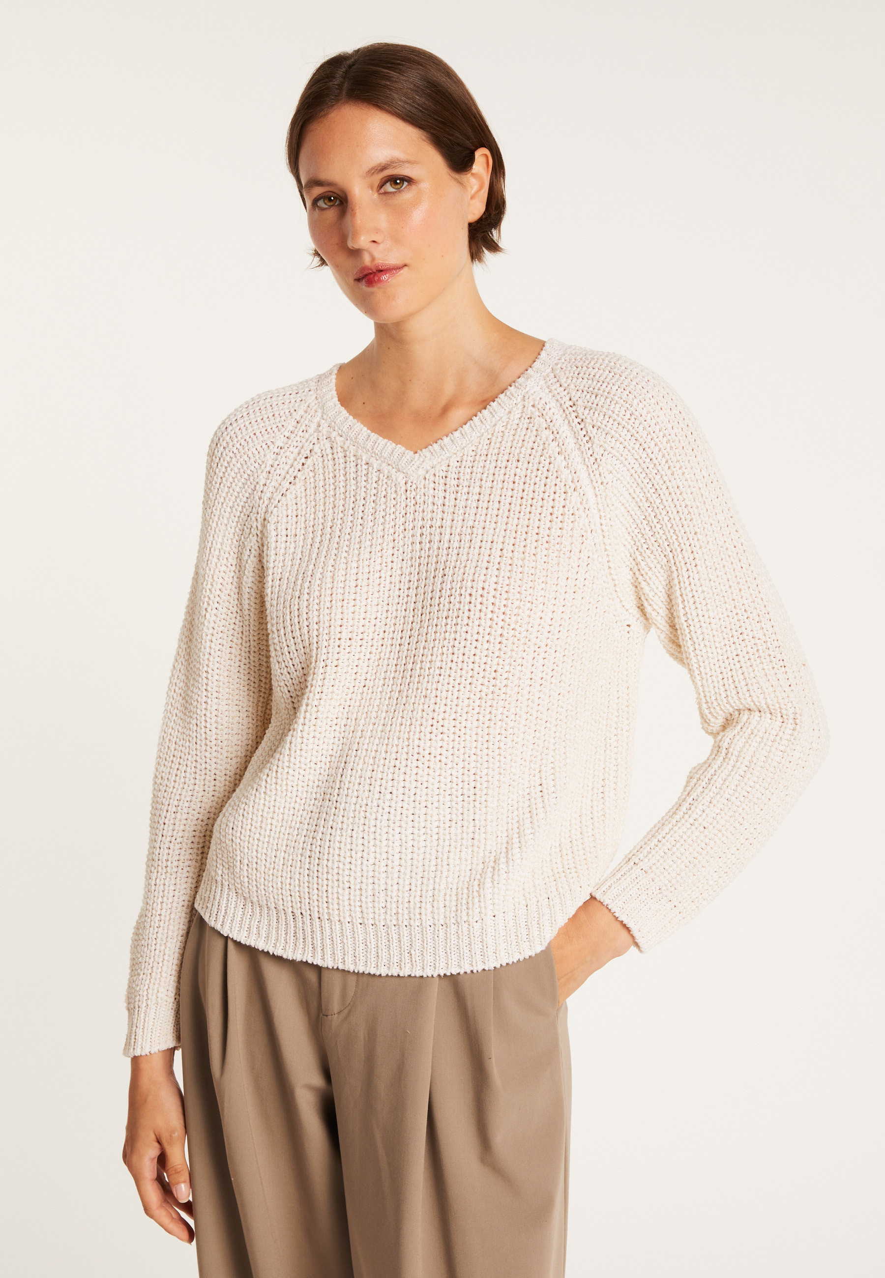 Pull côtelée col V - Charles 6448 boréal - 48 Bleu roi
