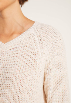 Pull côtelée col V - Charles 6448 boréal - 48 Bleu roi