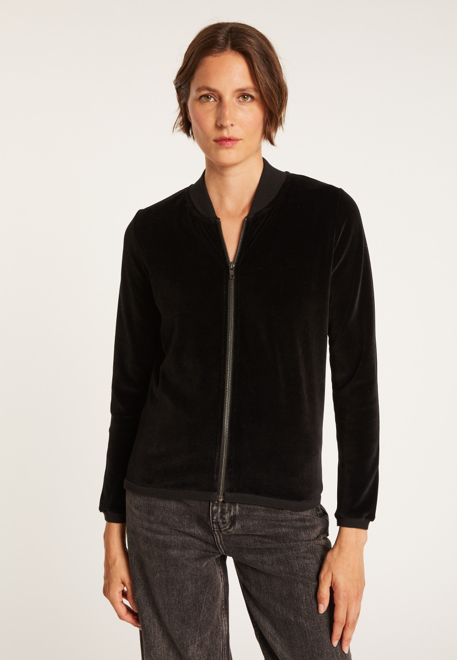 Velour baseball jacket with peacock - Pierce