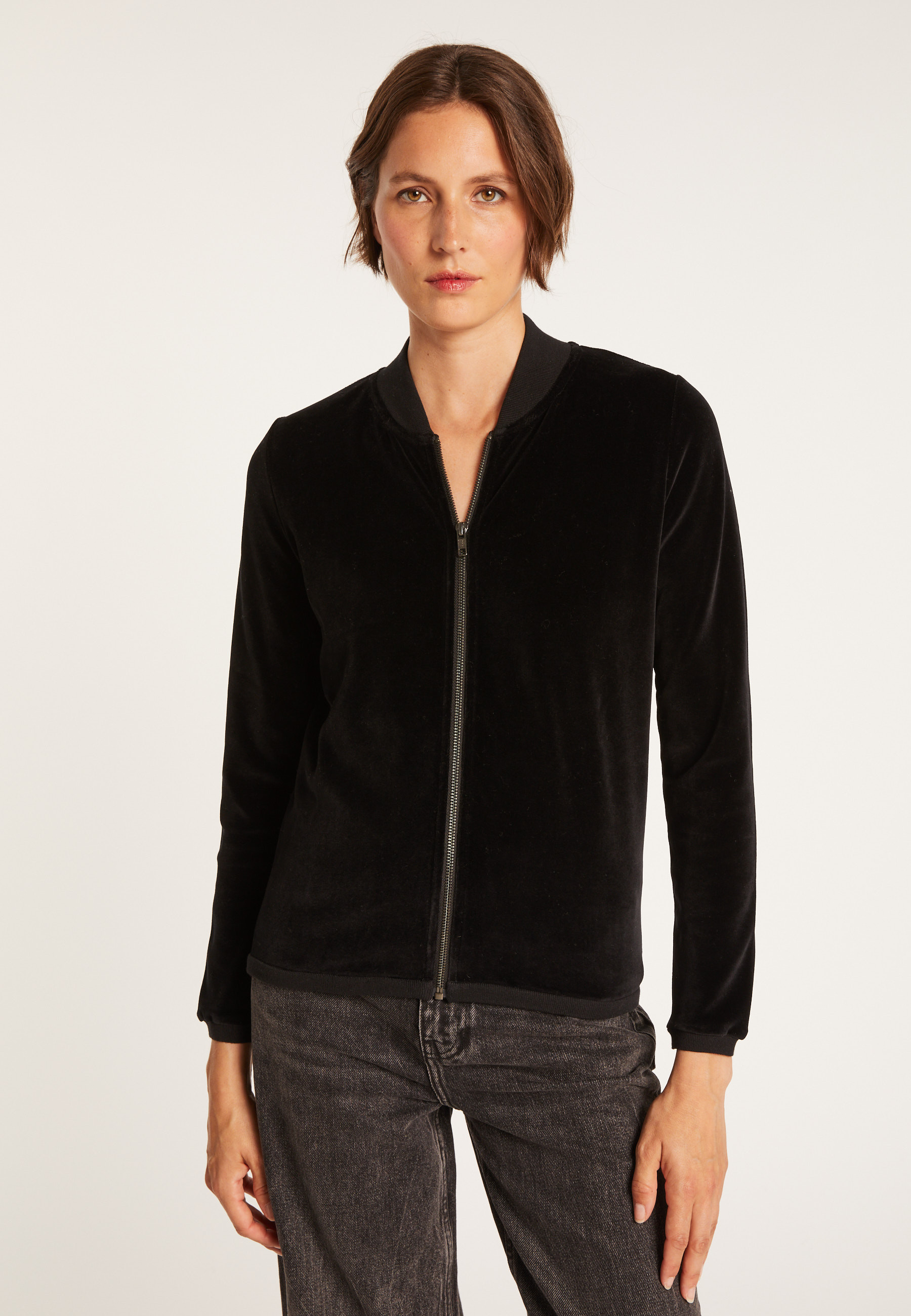 Gilet en velours avec paon - Pierce 6755 noir multico - 01 Noir