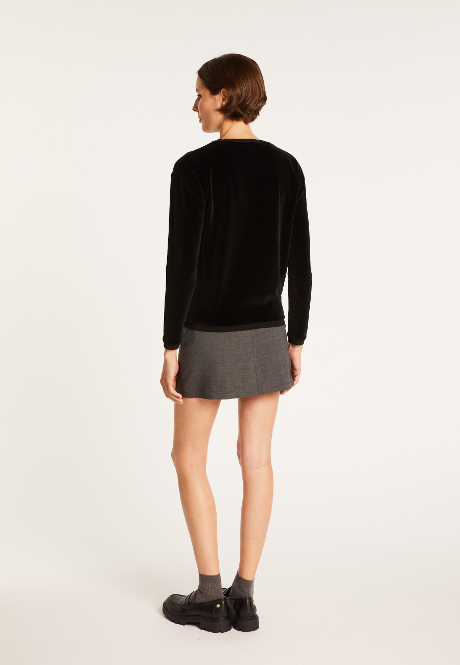 Sweat en velours avec paon - Pavel