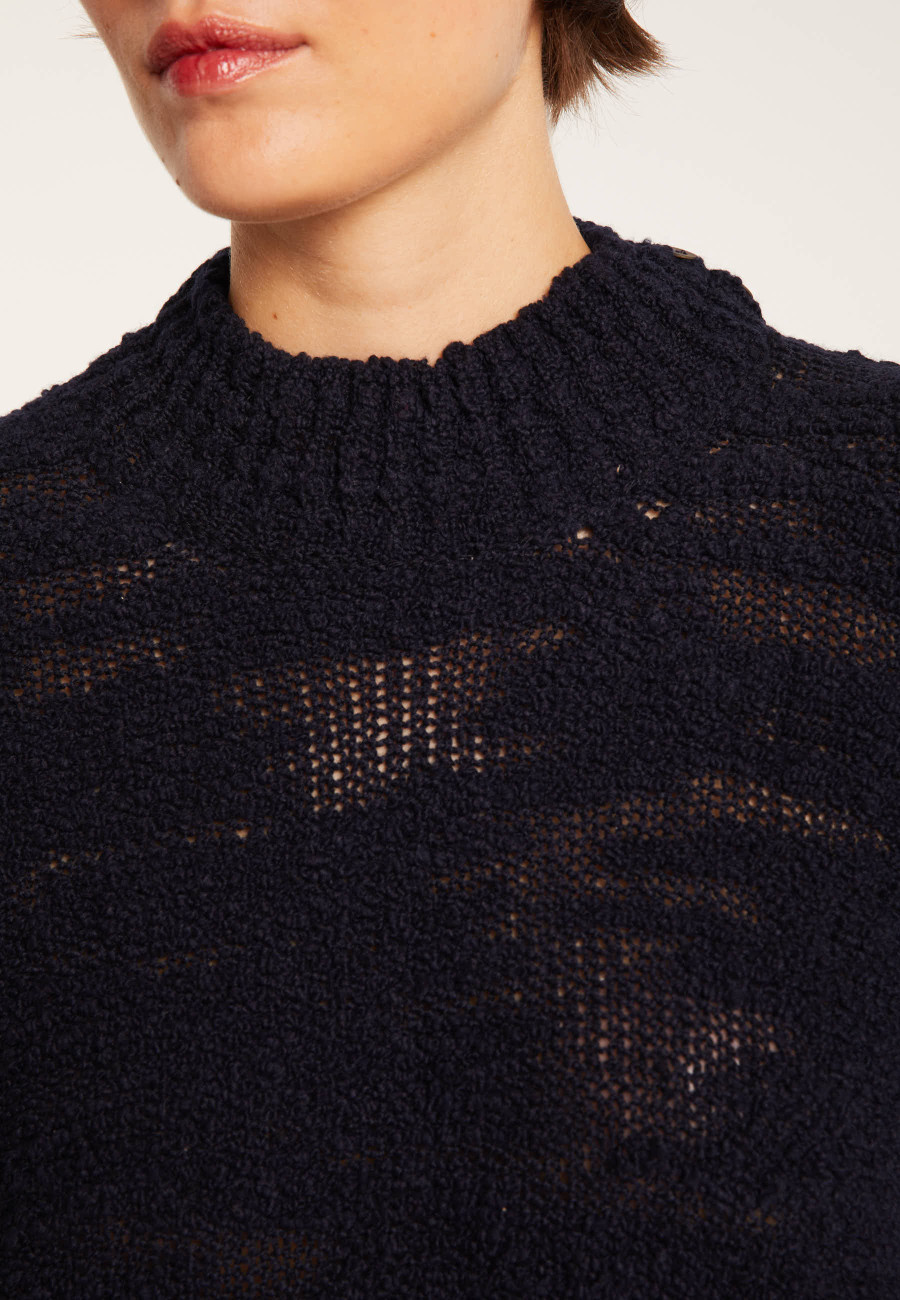 High-neck jumper with buttoned sleeves - Sumaya