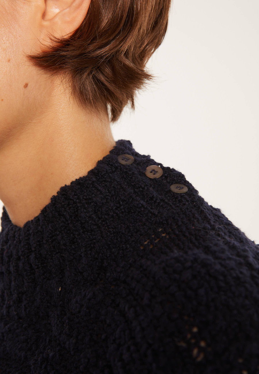 High-neck jumper with buttoned sleeves - Sumaya