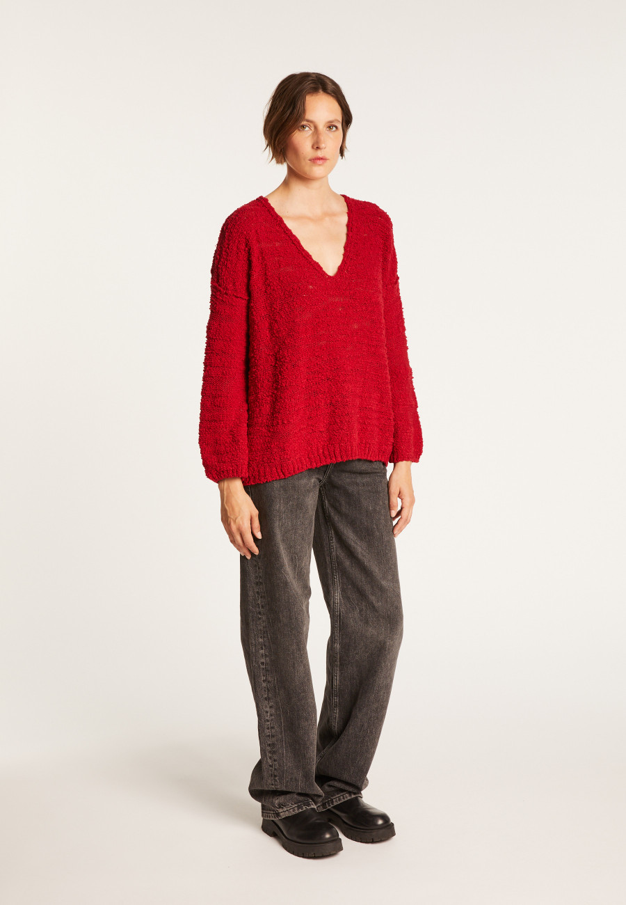 Oversized V-neck jumper - Sari